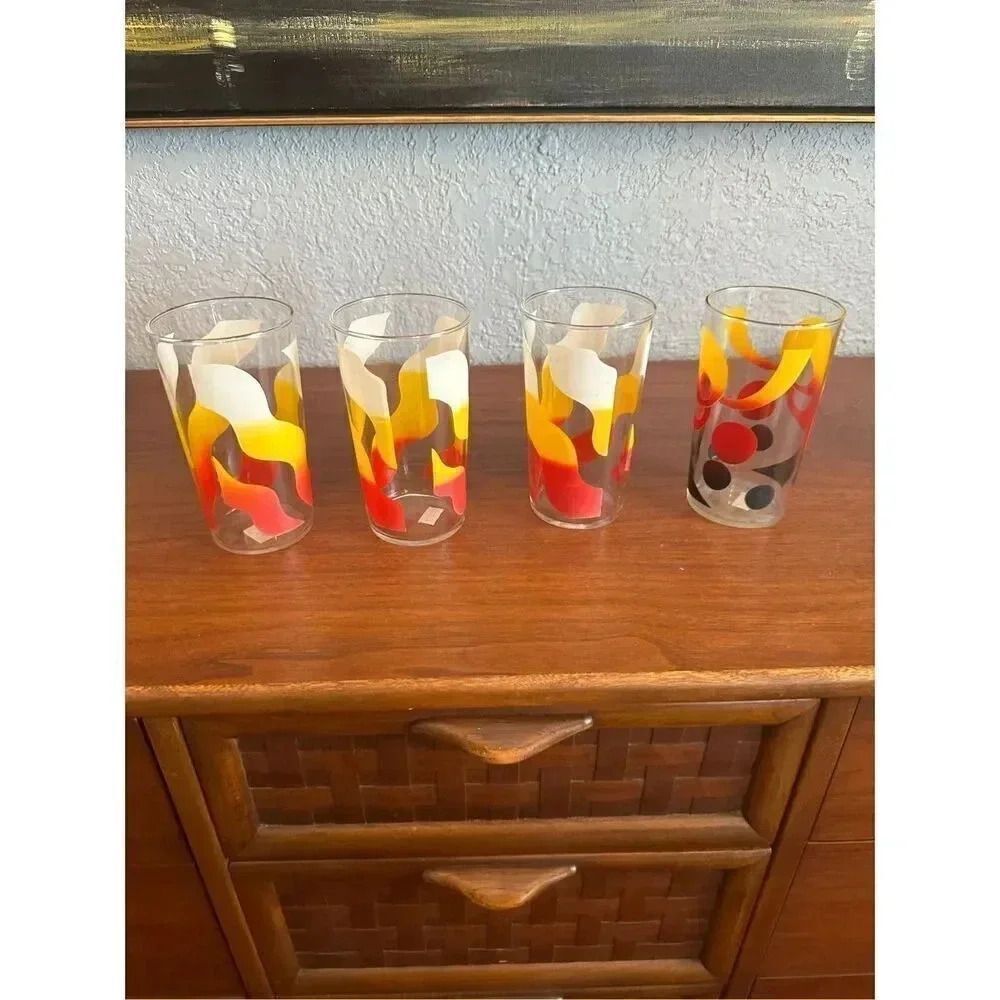 Tea glasses Retro Flames